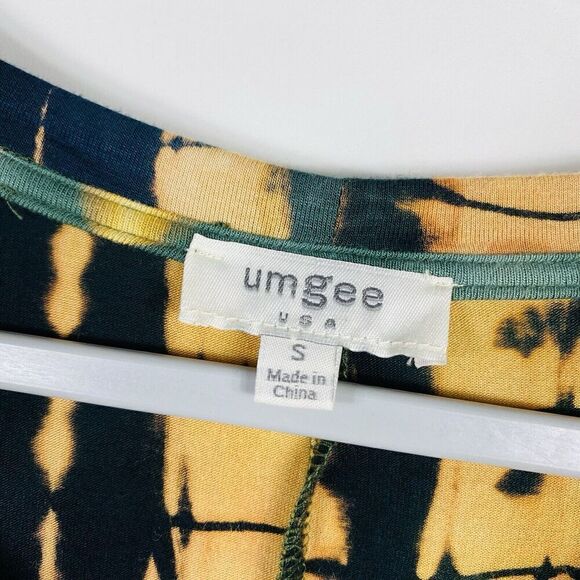 Umgee Size Small Tie Dye Long Sleeve Mini Dress Green - Picture 3 of 4